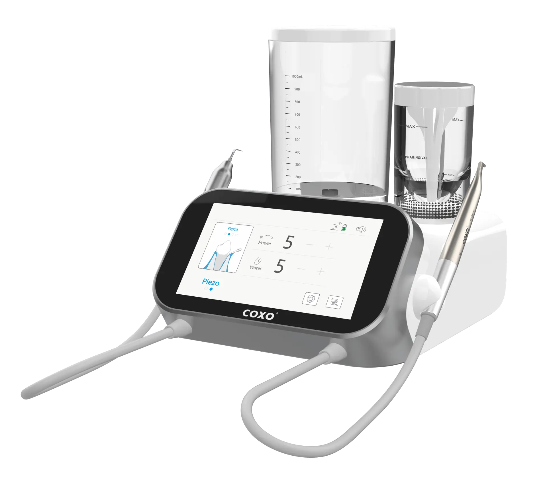 Aparat Profilaxie COXO PT-Master 2-în-1: Detartraj, Airflow & Microsablare, 17 Anse